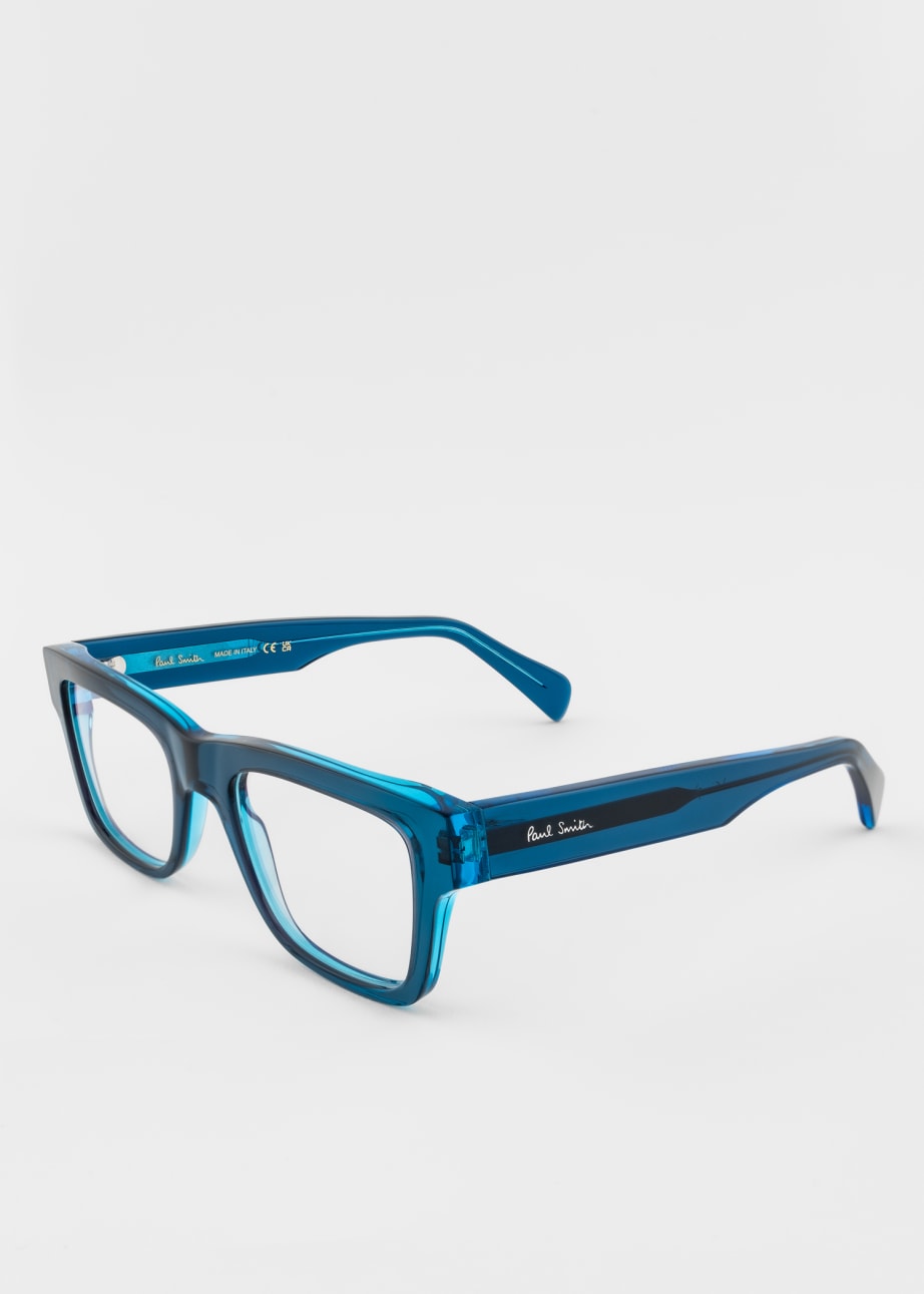 Angled view - Blue 'Kimpton' Spectacles Paul Smith