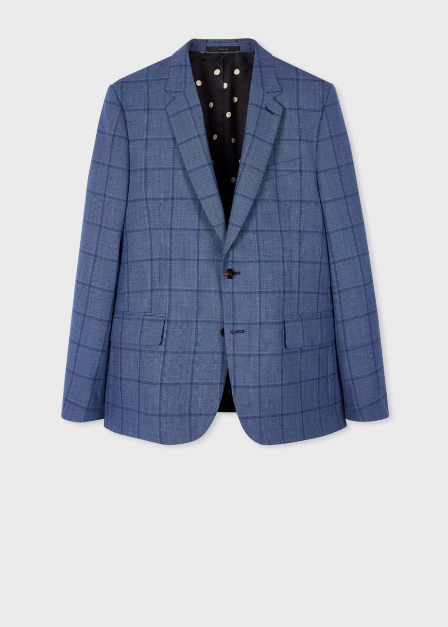 Front view - The Soho - Navy Wool Check Blazer Paul Smith