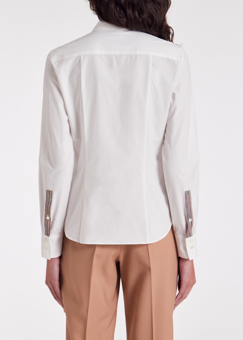 Model View - Women's White Cotton Shirt Paul Smith