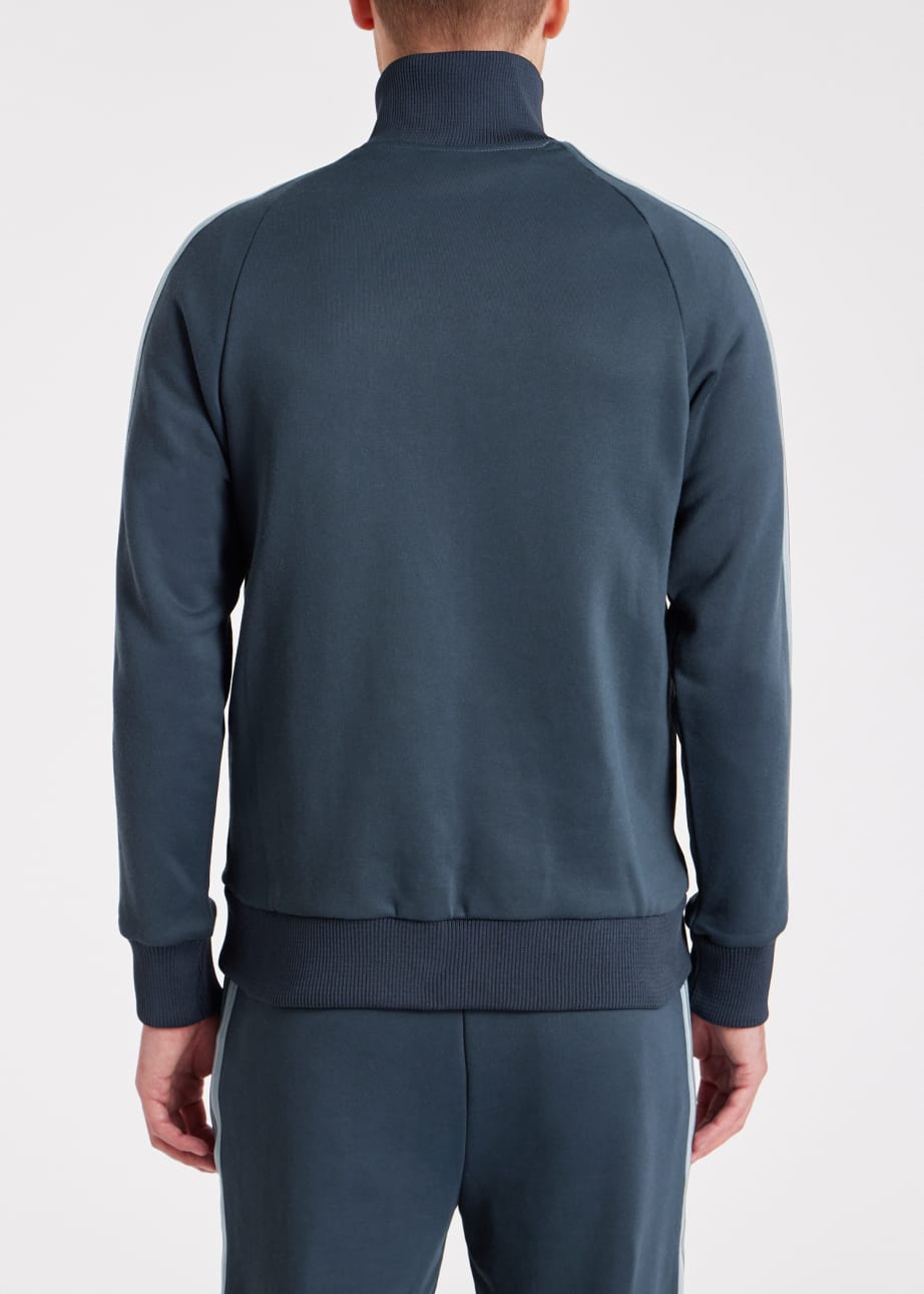 Model View - Blue Cotton-Blend Track Top Paul Smith