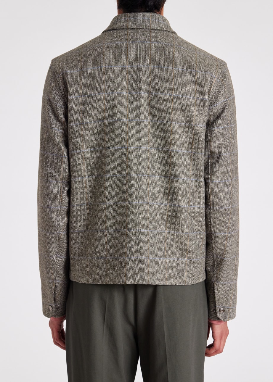 Men's Grey Wool Tweed Bomber Jacket