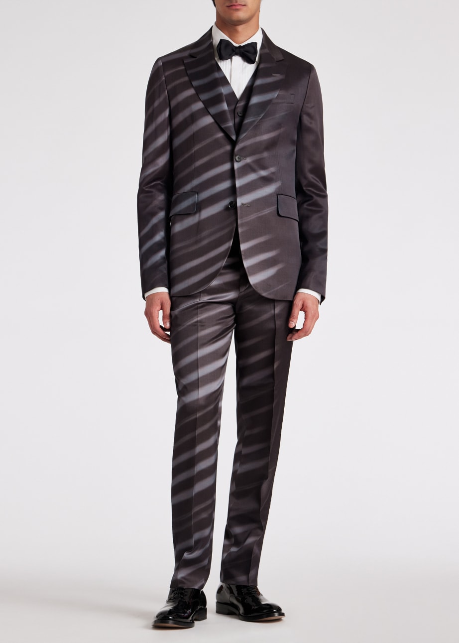 Model View - Charcoal 'Morning Light' Viscose-Wool Trousers Paul Smith