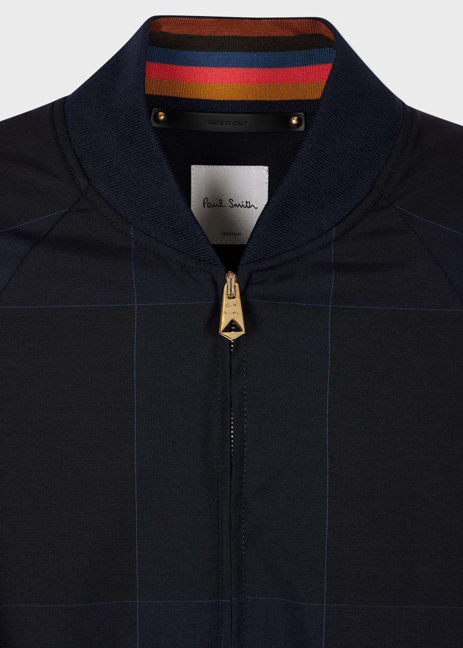 Detail View - Casual Navy Check Bomber Jacket Paul Smith