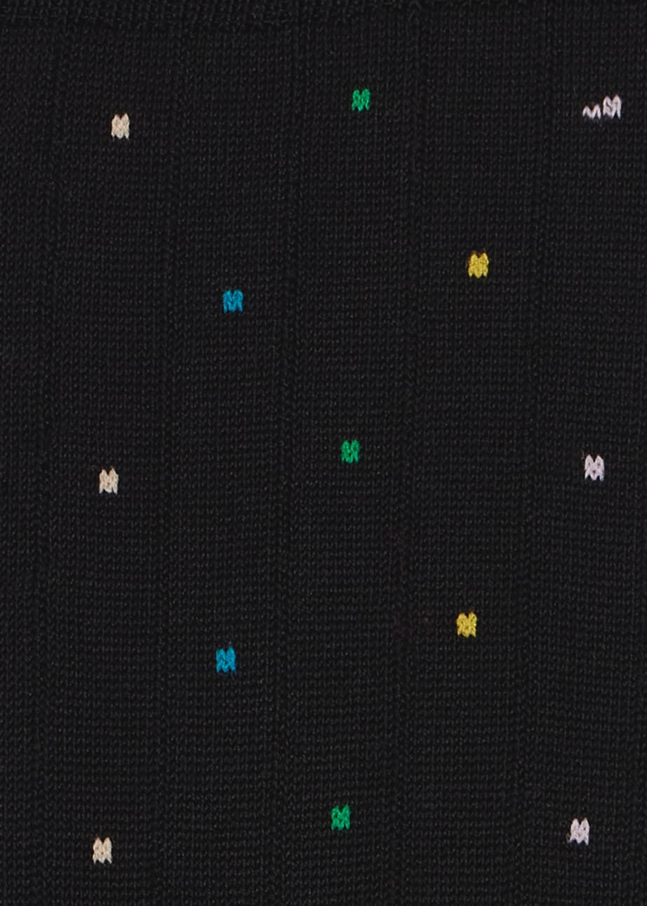 Detail View - Black Cotton-Blend Mutli Colour Polka Dot Socks Paul Smith