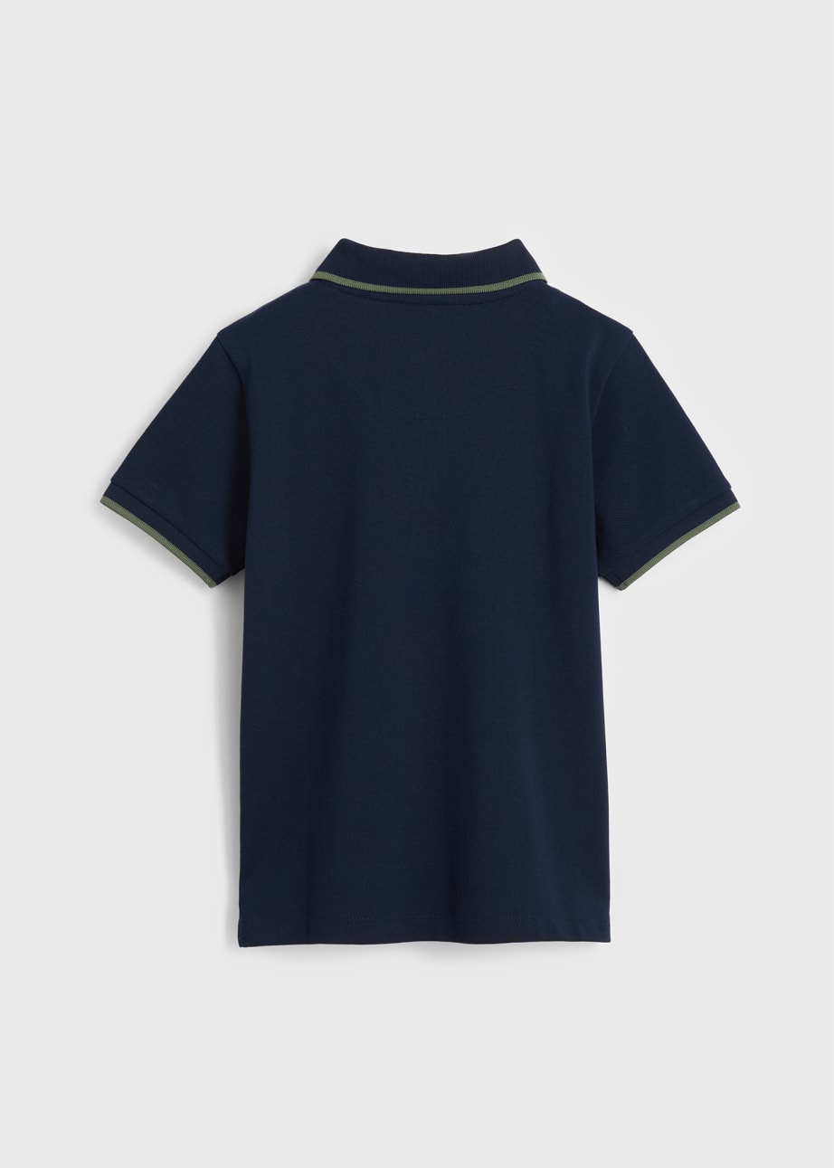 Product view - 2-13 Years Navy Short Sleeve Signature Polo Shirt Paul Smith