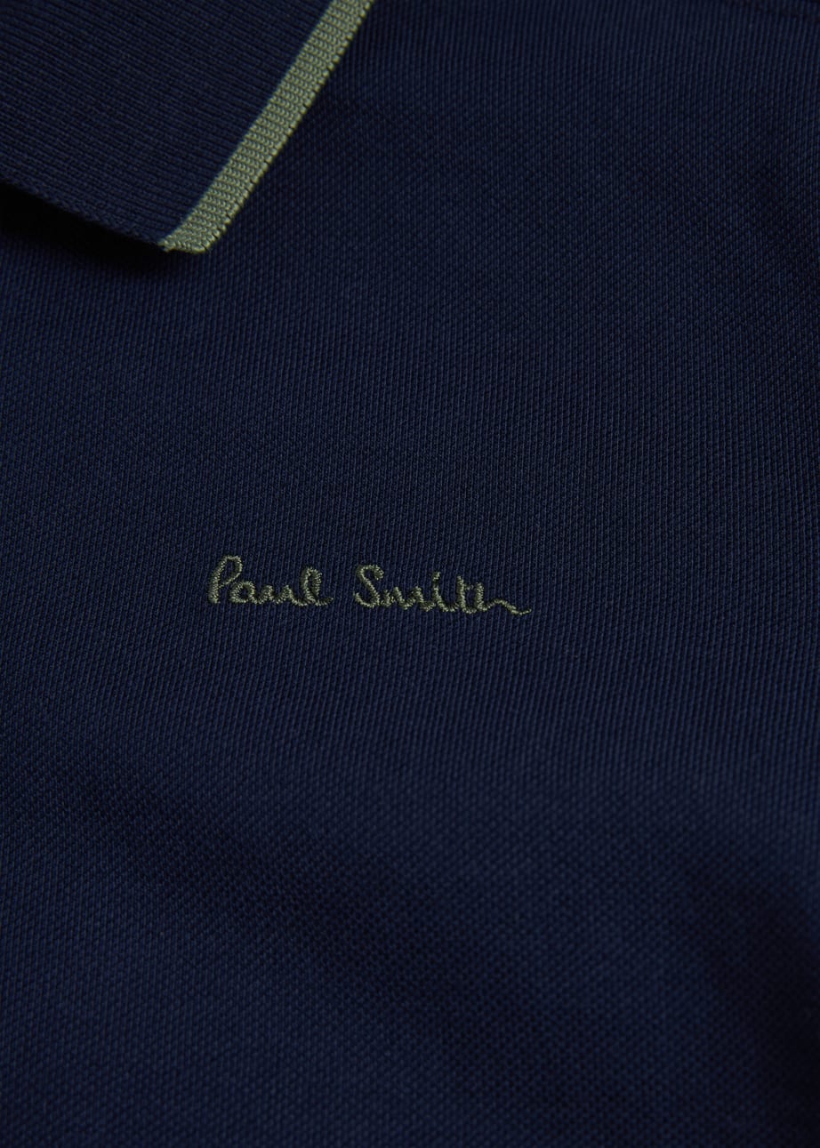 Product view - 2-13 Years Navy Short Sleeve Signature Polo Shirt Paul Smith