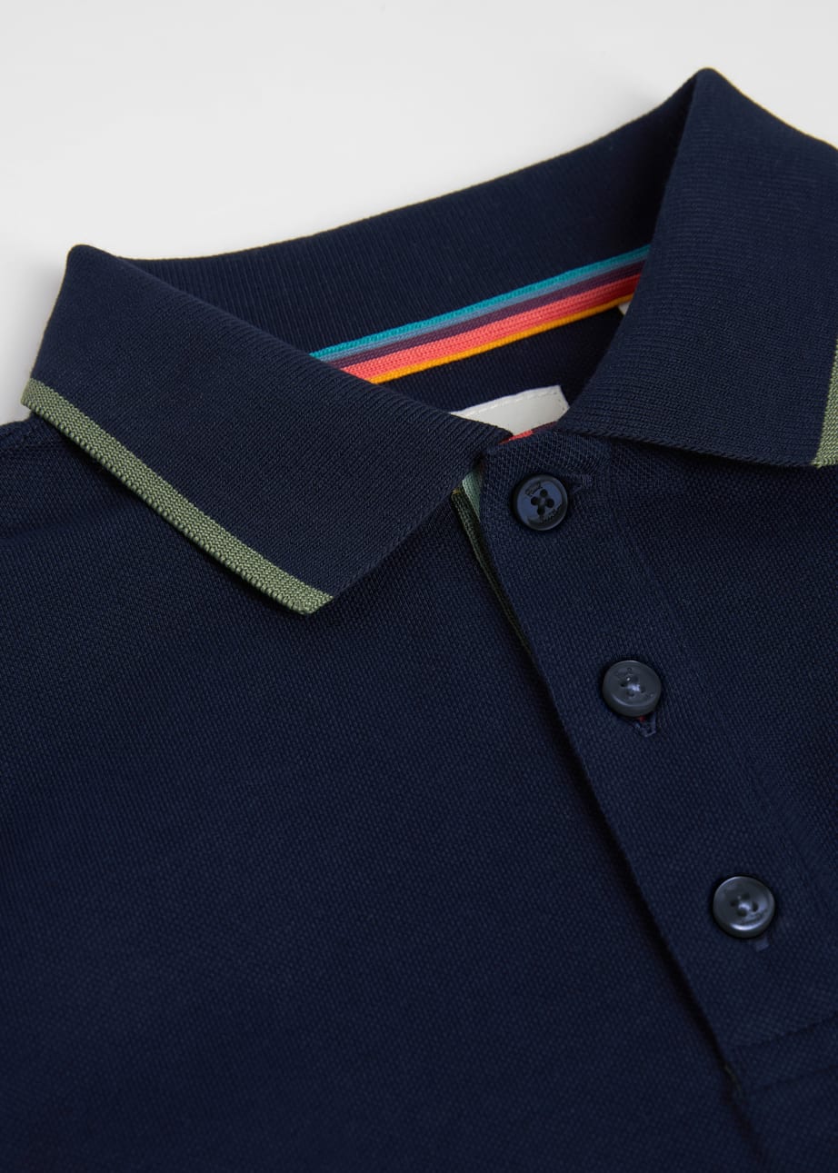 Product view - 2-13 Years Navy Short Sleeve Signature Polo Shirt Paul Smith