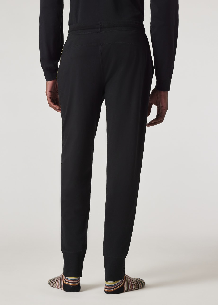 Model View - Black Jersey Cotton Lounge Pants by Paul Smith