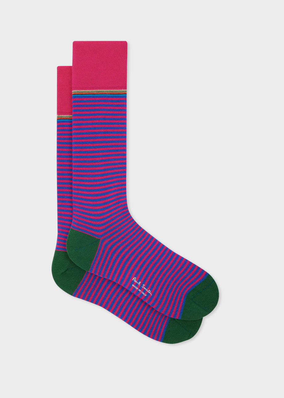 Pink and Blue Stripe Socks