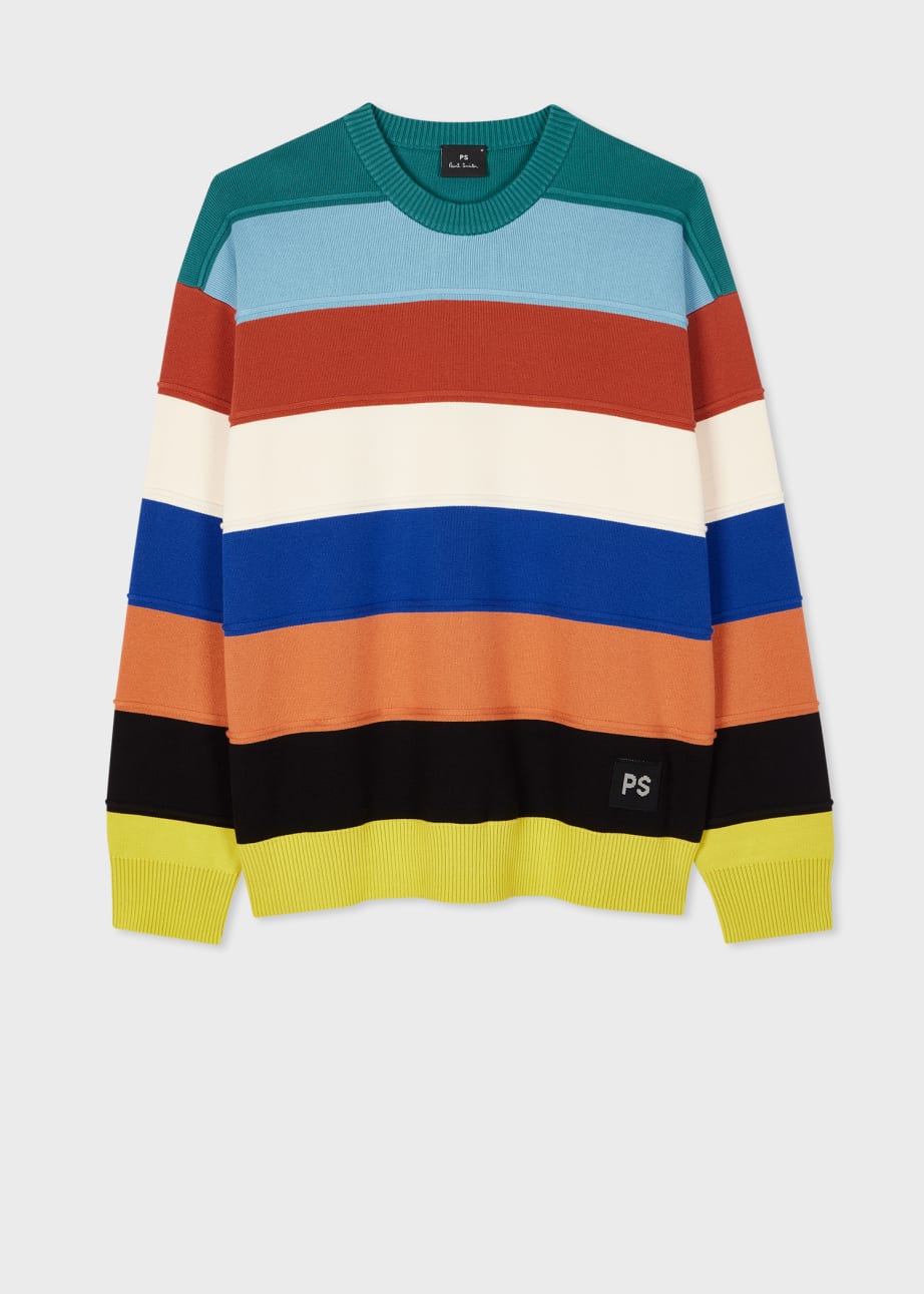 Front View - Multicolour Bold Stripe Knitted Sweater Paul Smith