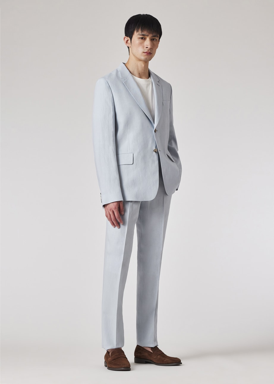 Men's Light Blue Linen Pants