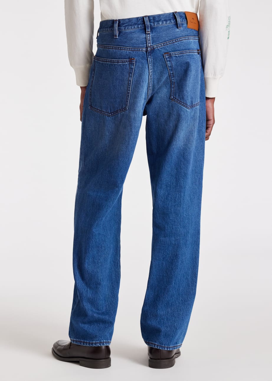 Model View - Relaxed-Fit Mid Blue Jeans Paul Smith