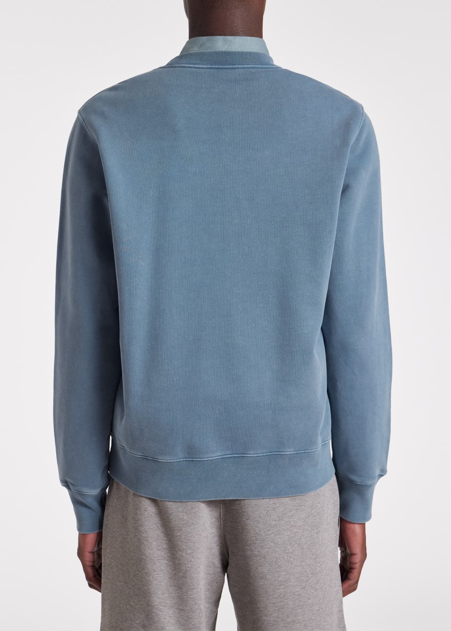 Model view - Blue Acid Wash 'Bunny' Print Sweatshirt