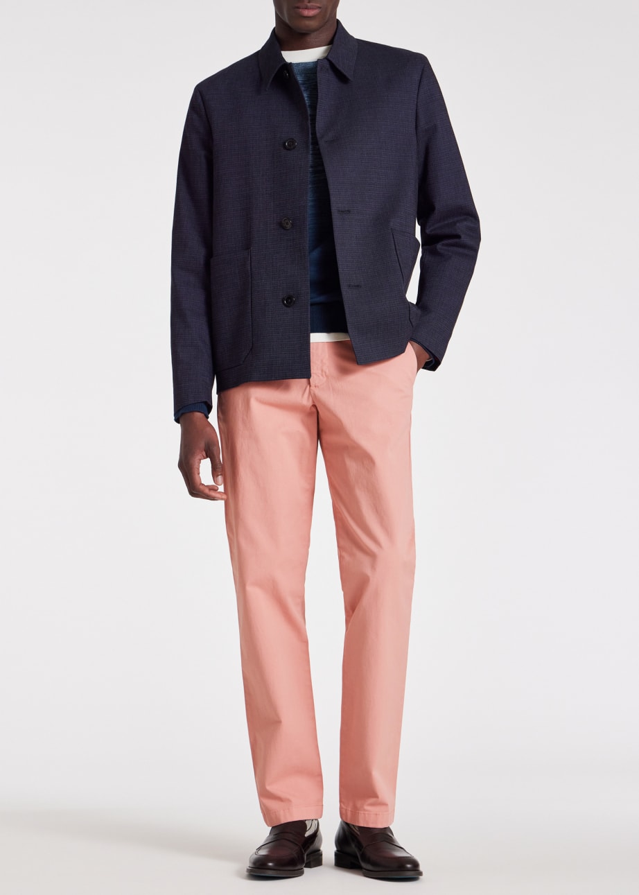 Model View - Pink Mid-Fit Organic-Cotton Blend Chinos Paul Smith