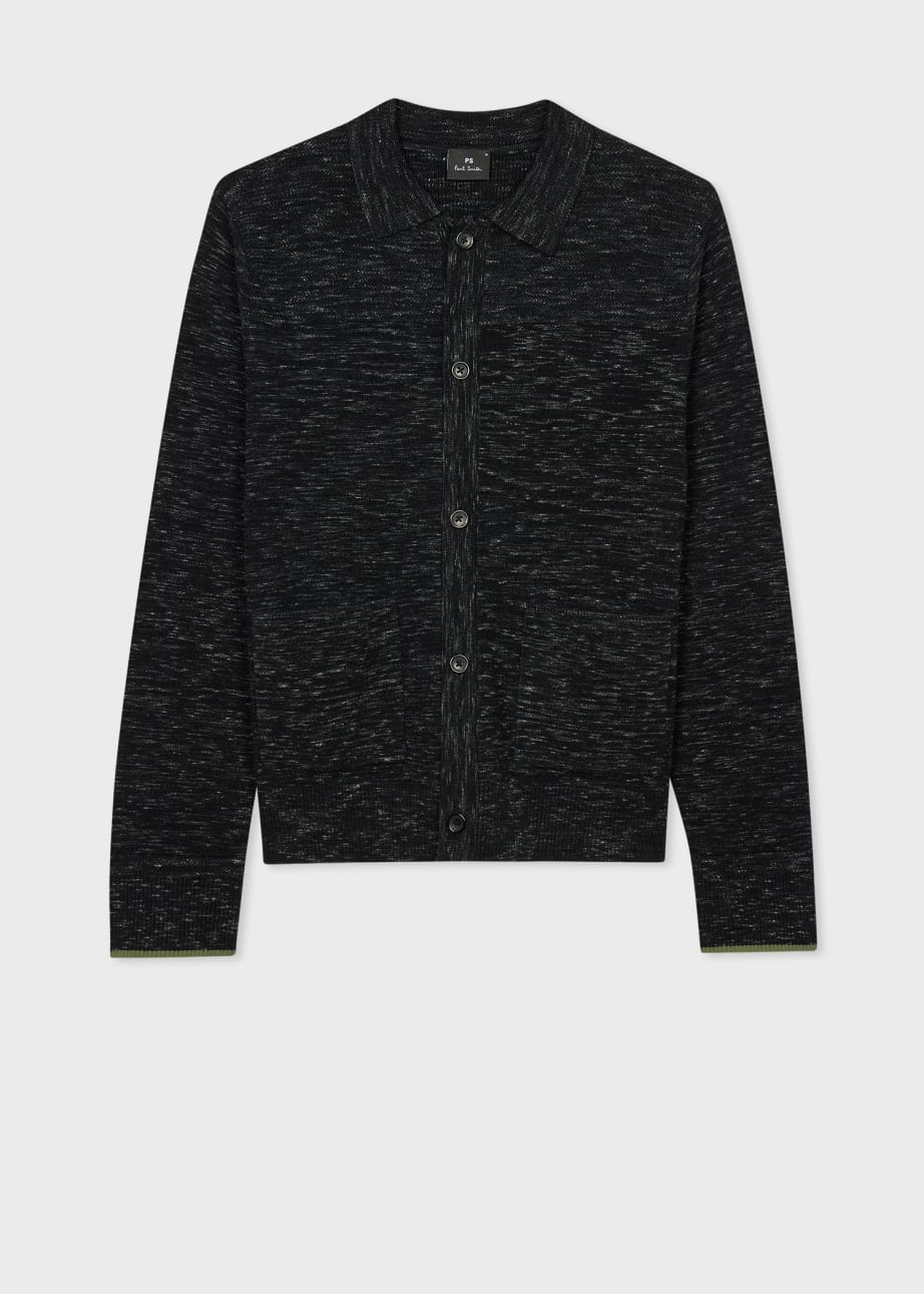 Product view - Charcoal Marl Cotton and Wool-Blend Cardigan Paul Smith