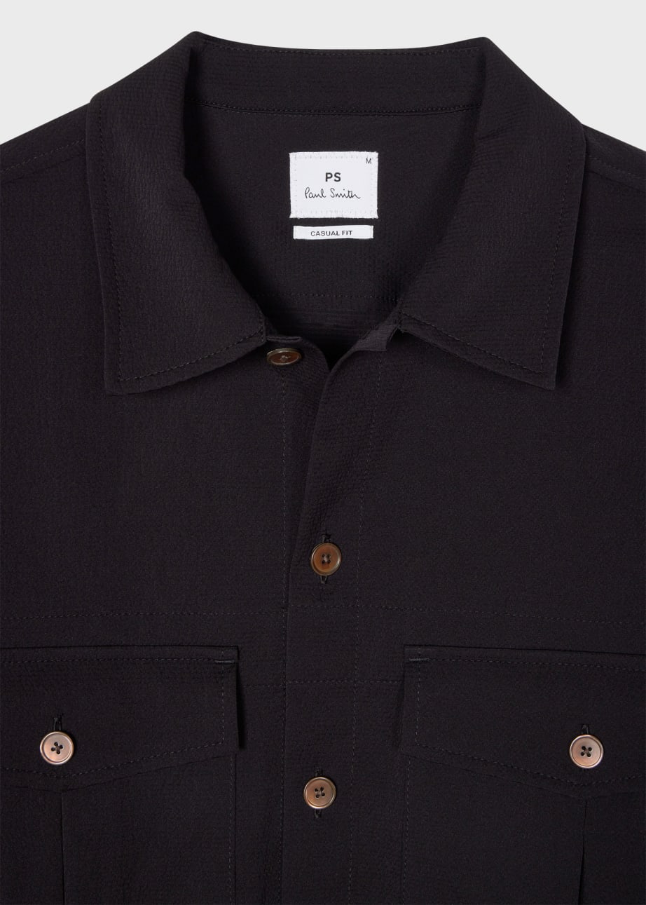 Men's Black Double-Pocket Utility Shirt