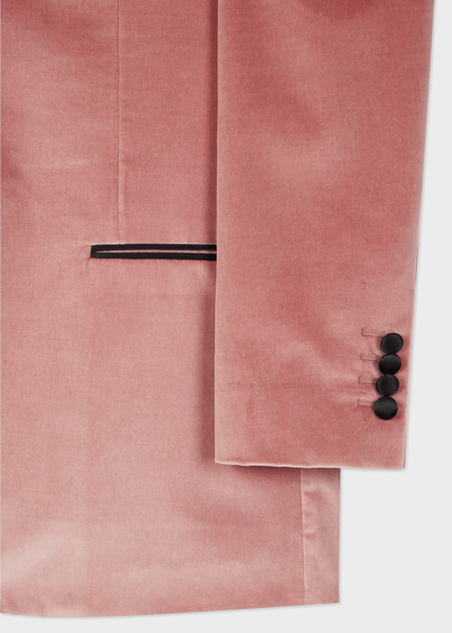 Product view - Tailored-Fit Dusty Pink Velvet Evening Blazer Paul Smith