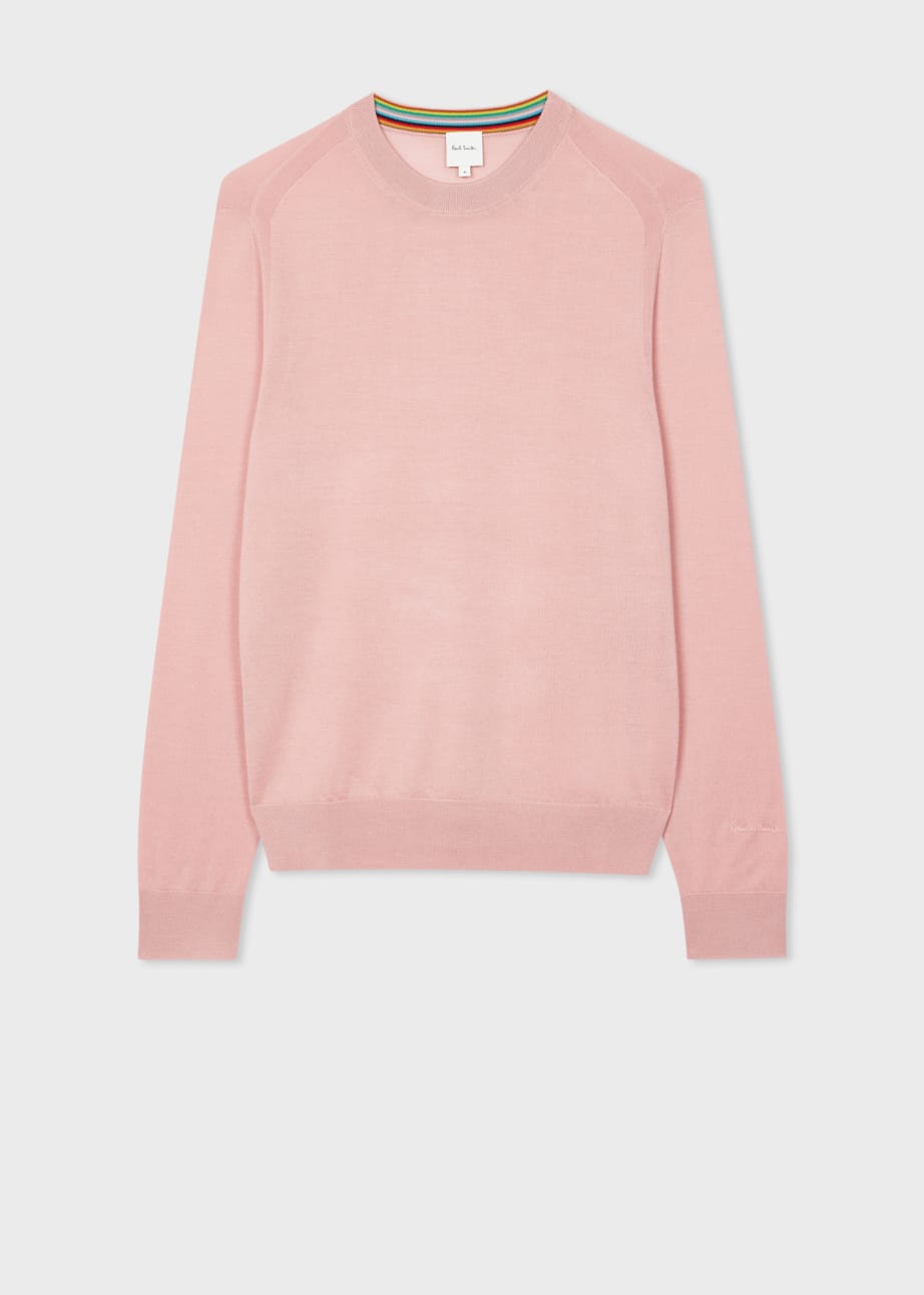 Front View - Light Pink Merino Wool Sweater Paul Smith