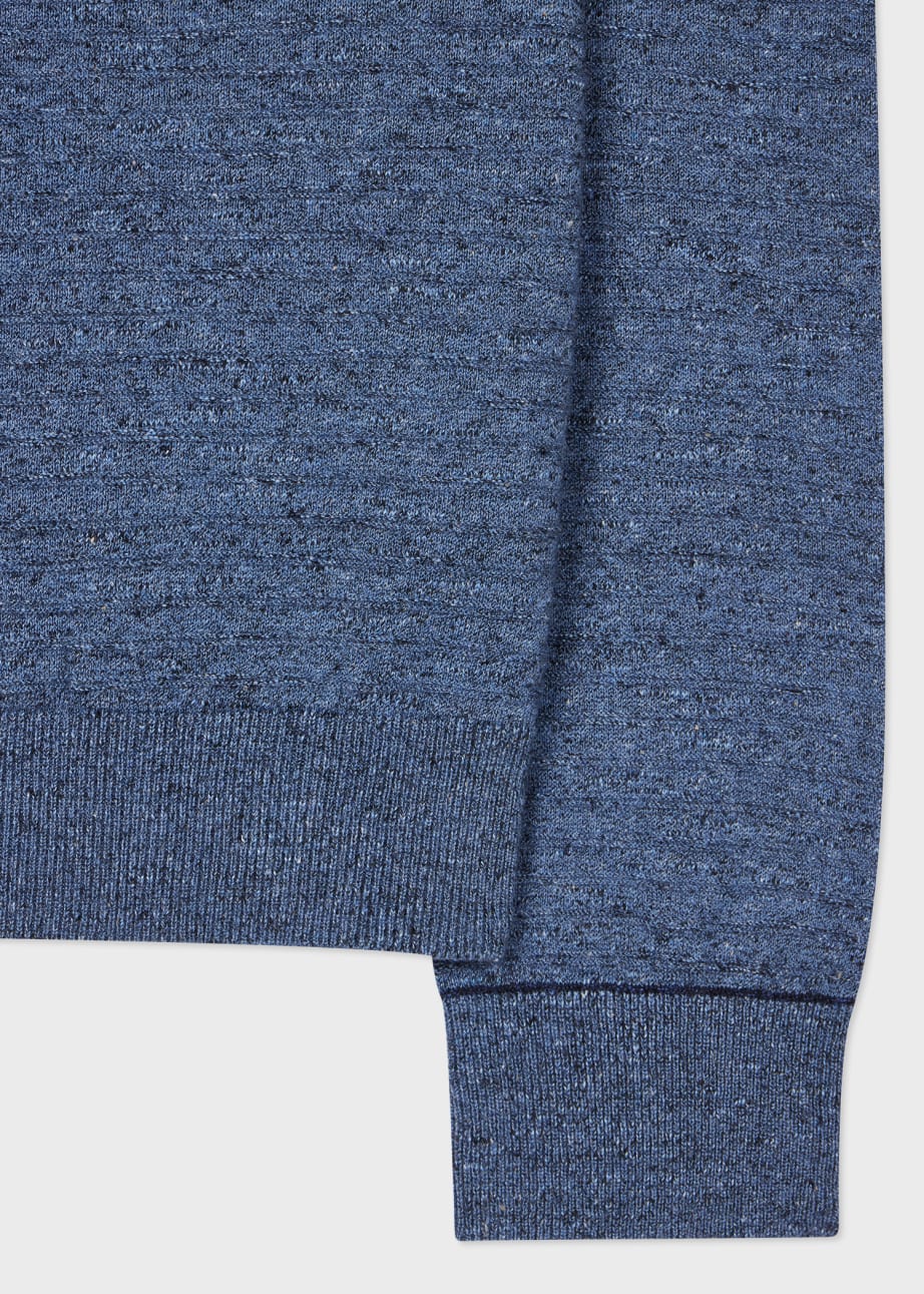 Detail View - Light Blue Cotton-Linen Textured Sweater Paul Smith