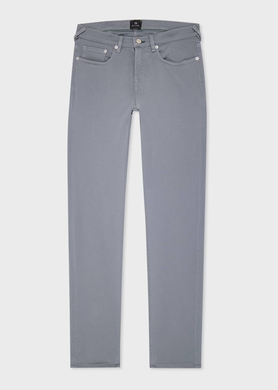 Product view - Tapered-Fit Mid Grey Garment-Dyed Organic Cotton-Stretch Jeans Paul Smith