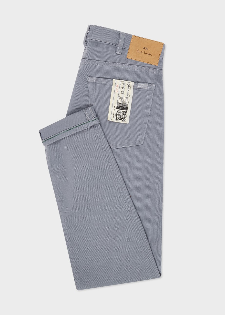 Product view - Tapered-Fit Mid Grey Garment-Dyed Organic Cotton-Stretch Jeans Paul Smith