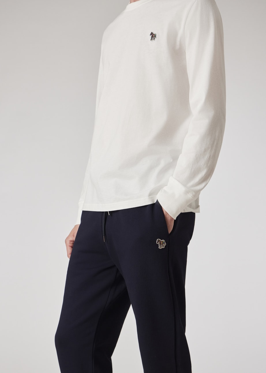 Men s Dark Navy Zebra Logo Cotton Sweatpants