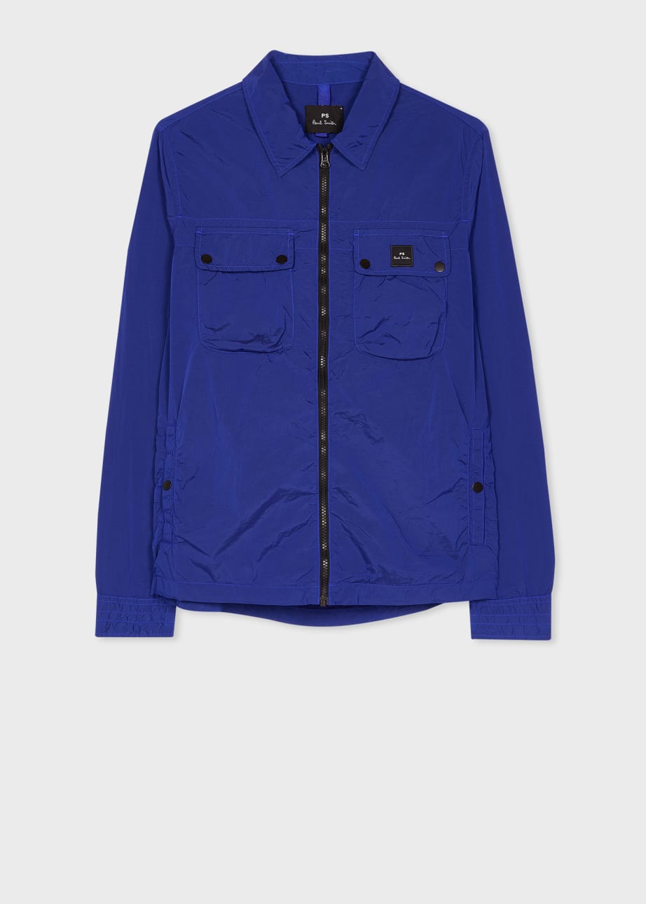 Product view - Cobalt Blue Recycled-Nylon Zip Shirt Jacket Paul Smith