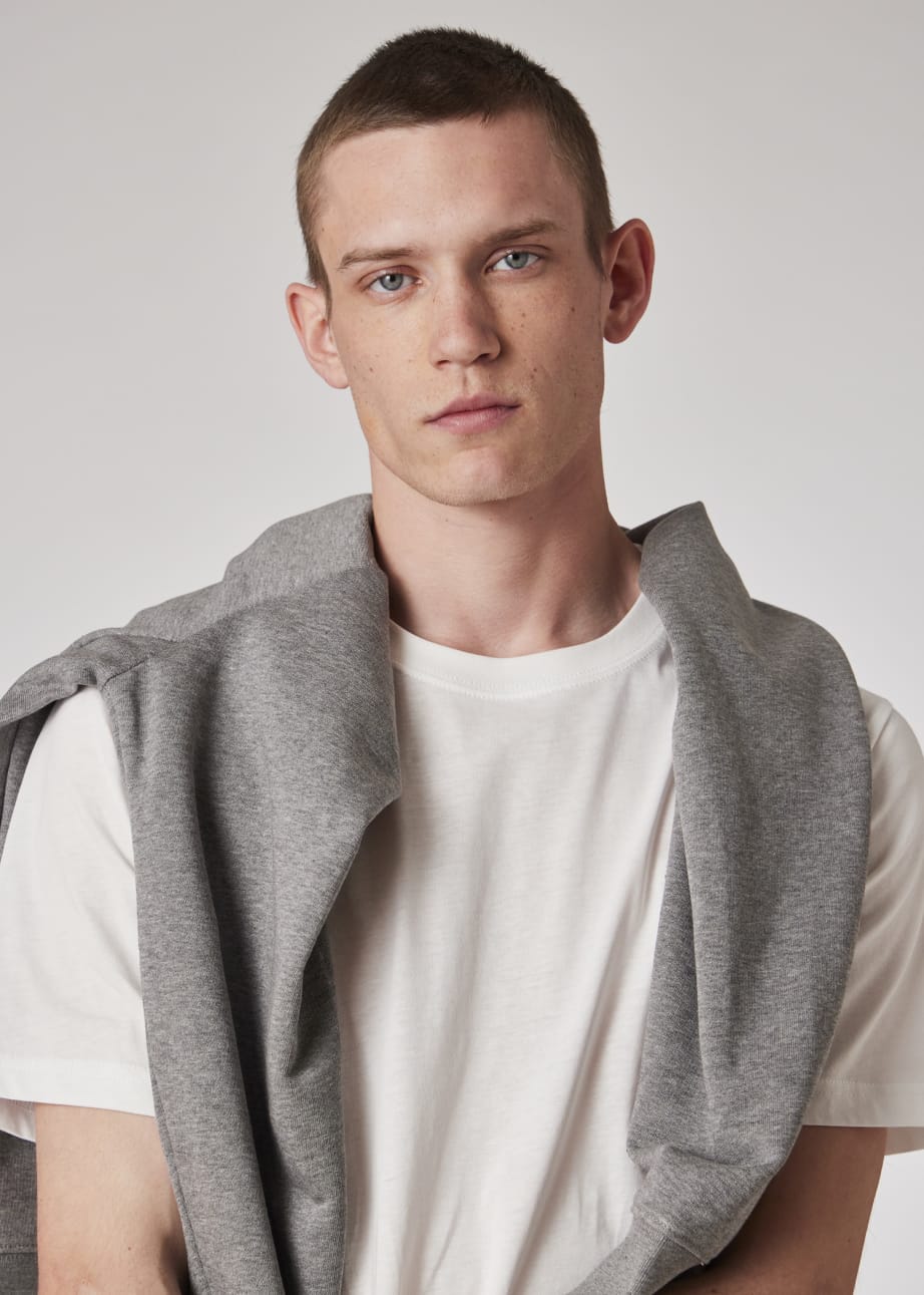 Men s Grey Cotton Zebra Logo Sweatshirt