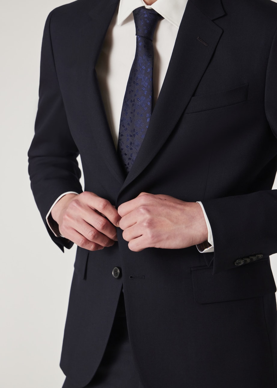  Model View - The Soho - Tailored-Fit Navy Wool 'A Suit To Travel In' Paul Smith