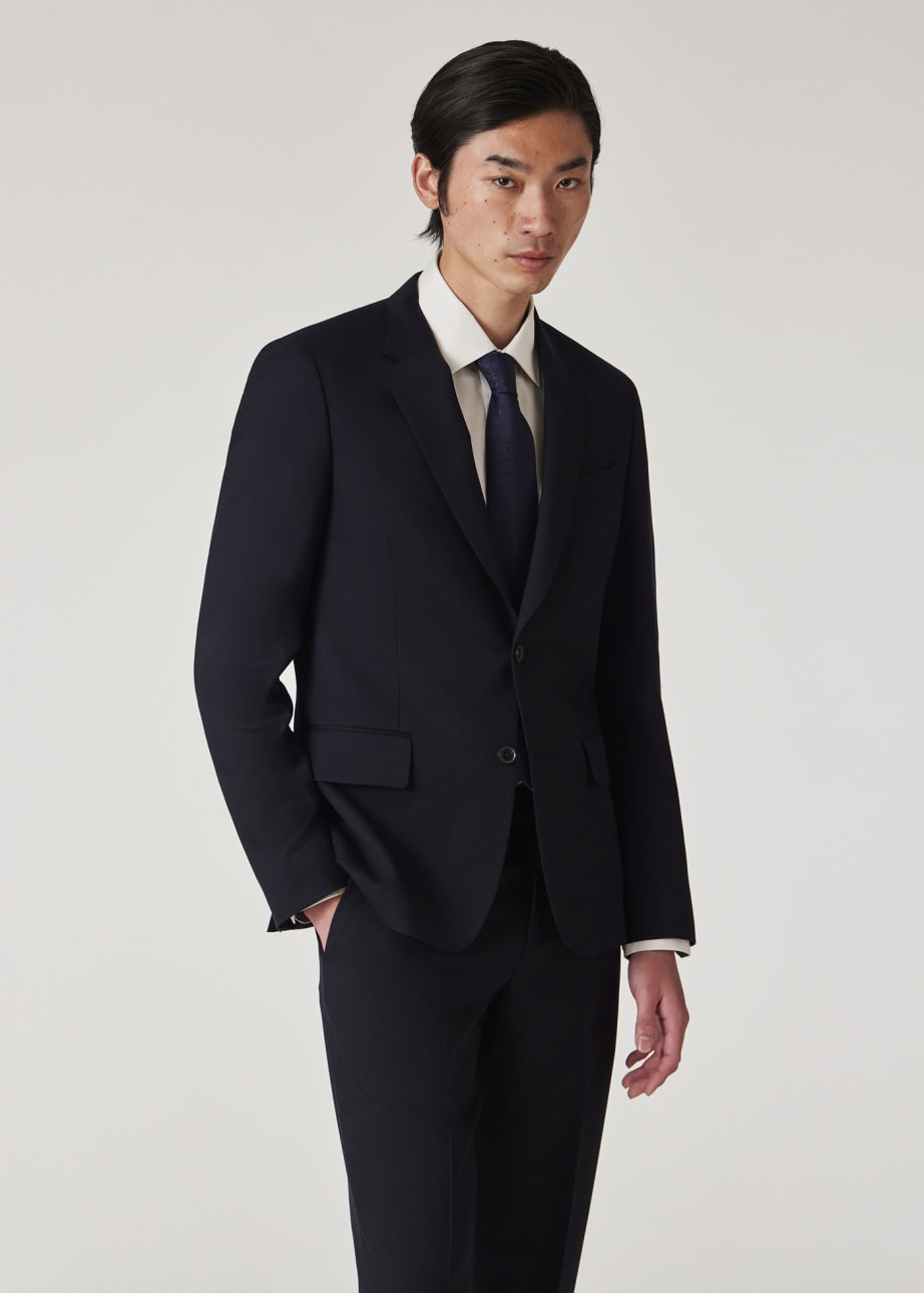  Model View - The Soho - Tailored-Fit Navy Wool 'A Suit To Travel In' Paul Smith