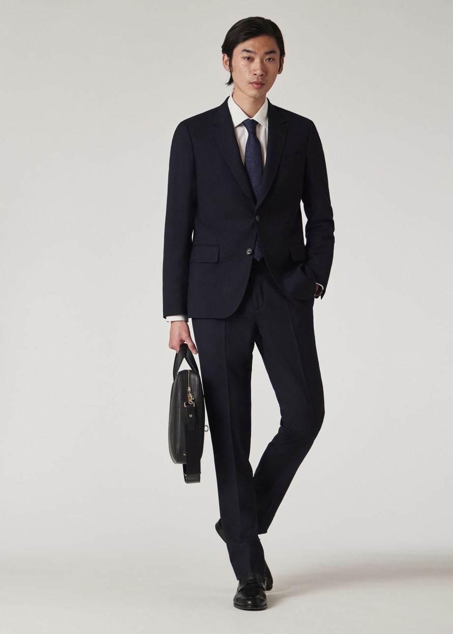  Model View - The Soho - Tailored-Fit Navy Wool 'A Suit To Travel In' Paul Smith