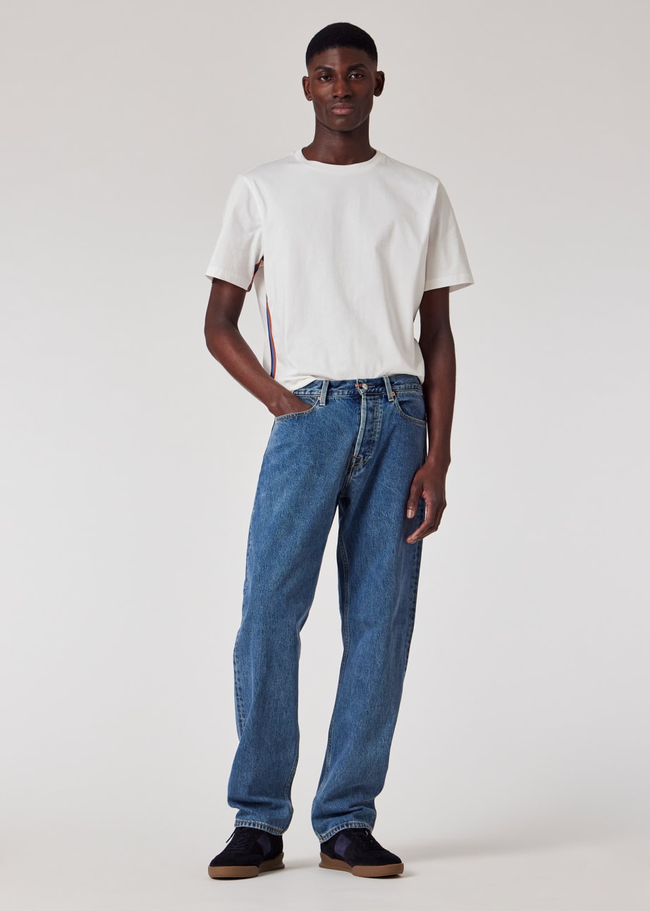 Model View - Slim-Fit Antique-Wash Jeans Paul Smith