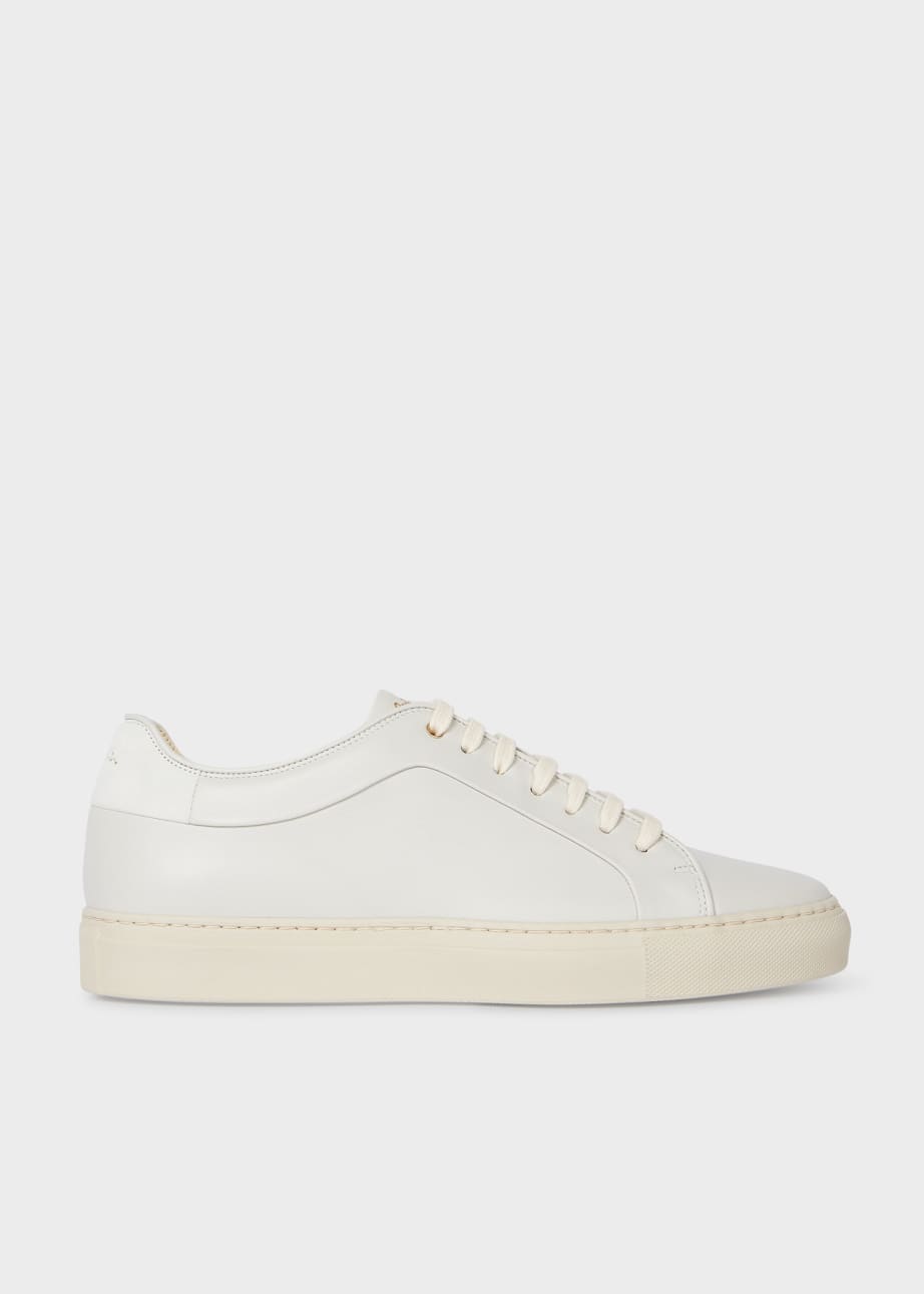 Product view - Cream White Leather 'Basso' Trainers Paul Smith