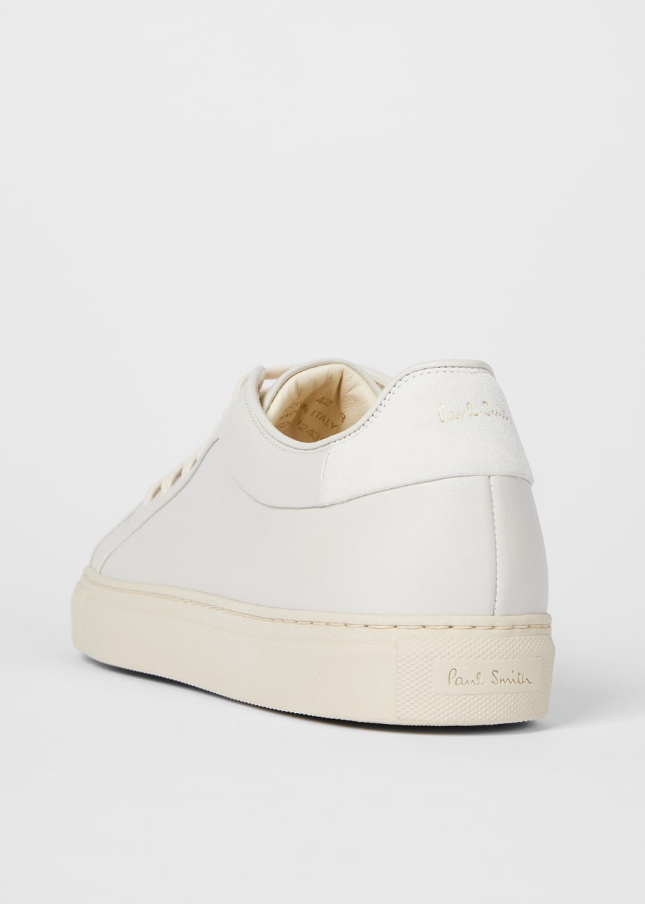 Product view - Cream White Leather 'Basso' Trainers Paul Smith