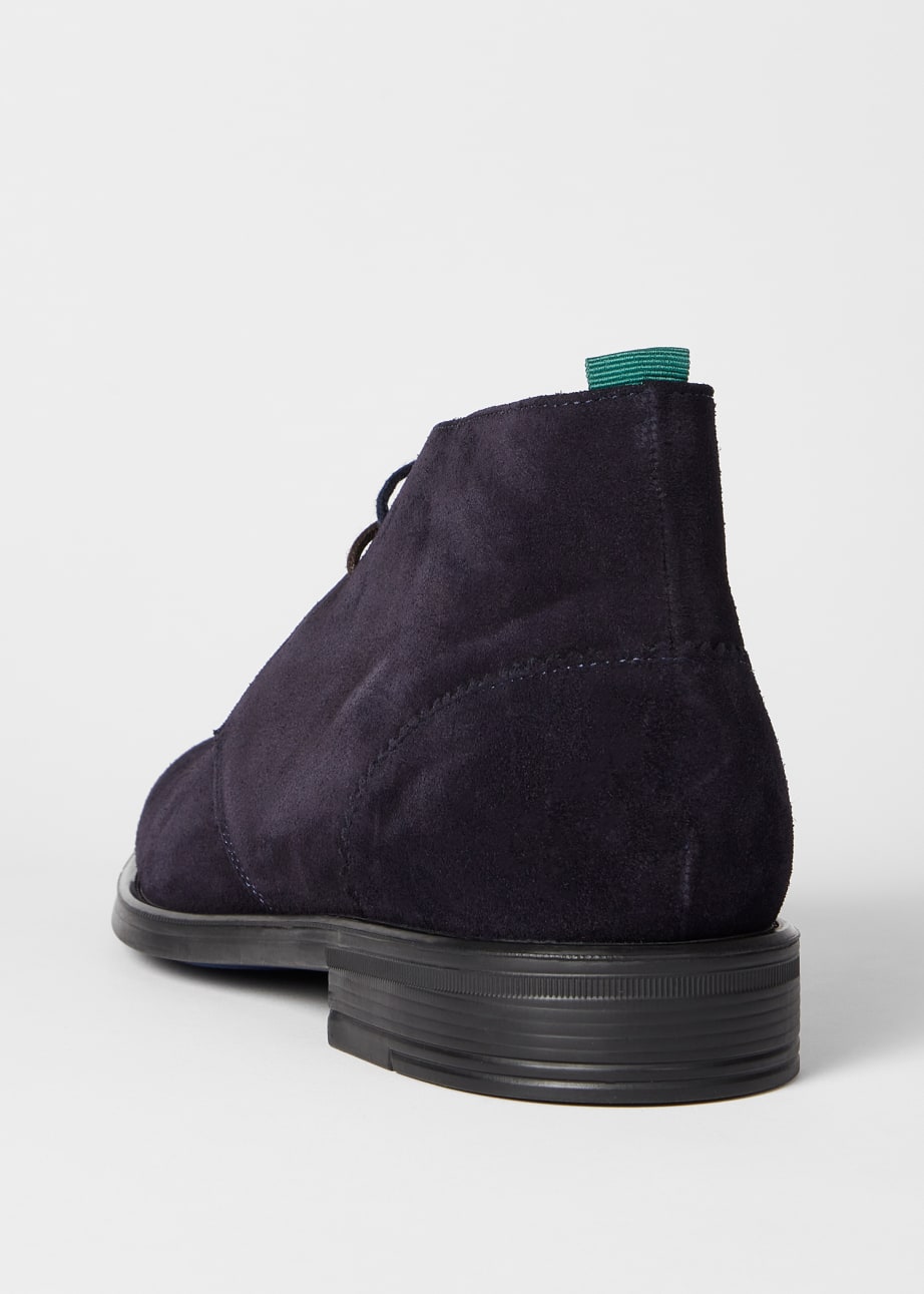 Detail View - Navy 'Drummond' Suede Boots Paul Smith