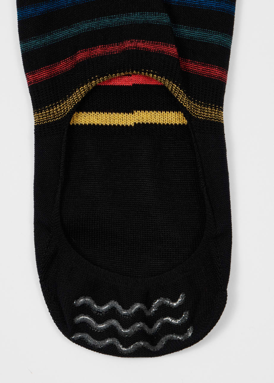 Detail View - Black Stripe Loafer Socks Paul Smith