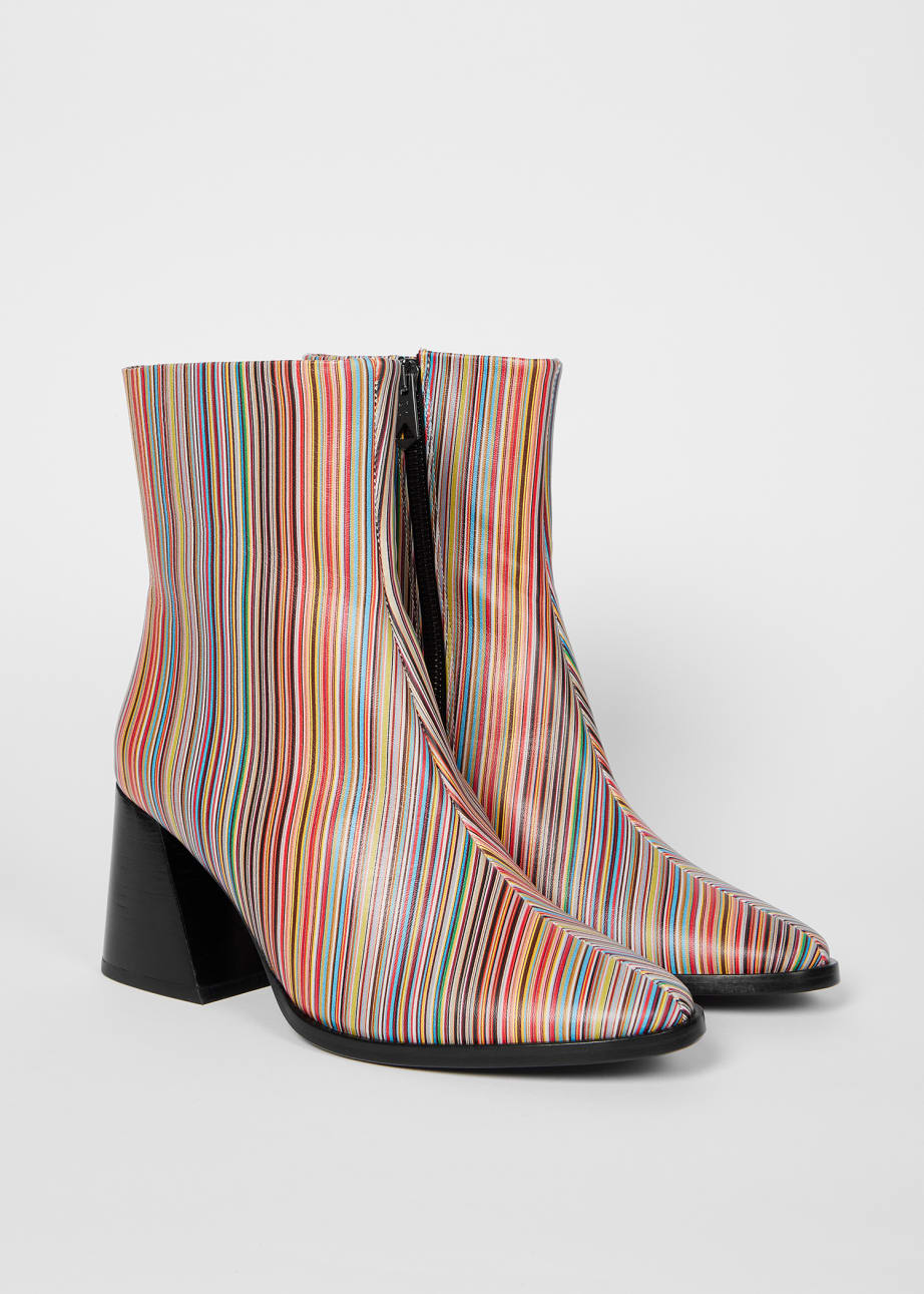 Pair View - Women's Signature Stripe 'Baylis' Boots Paul Smith