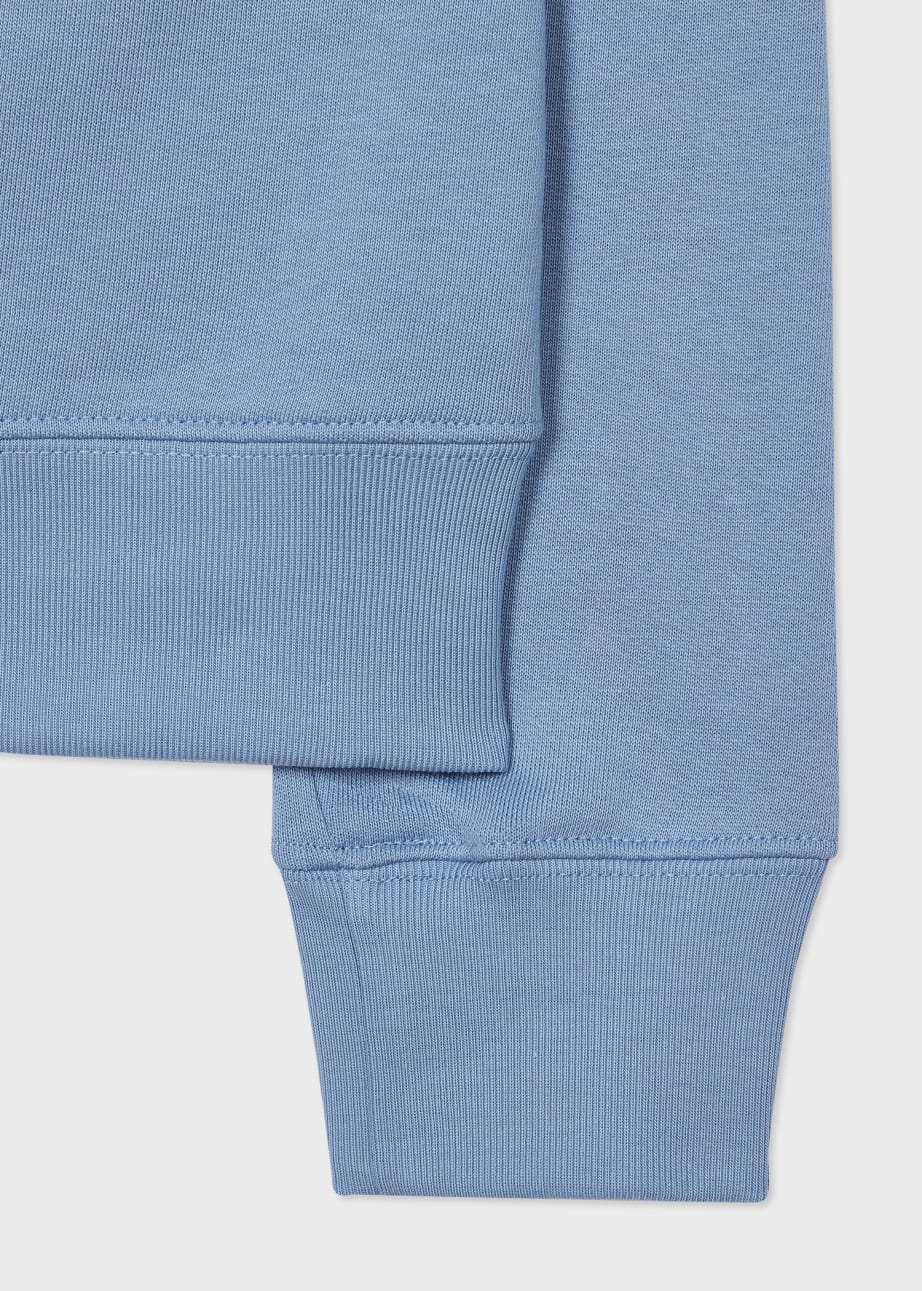 Men's Light Blue Zebra Logo Zip-Neck Sweatshirt