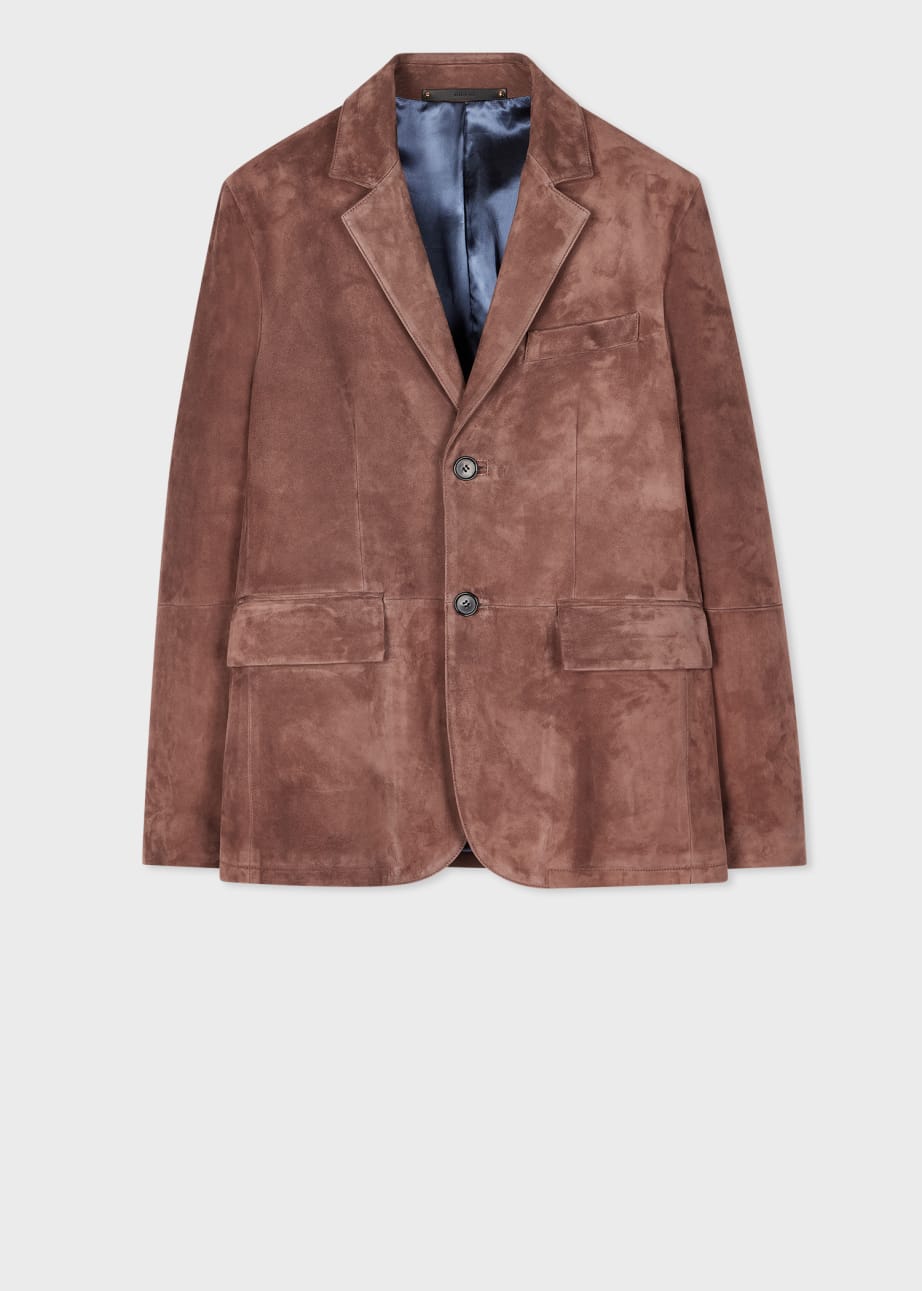 Men s Slim Fit Brown Suede Blazer