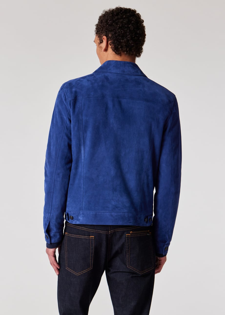Men s Cobalt Blue Suede Jacket