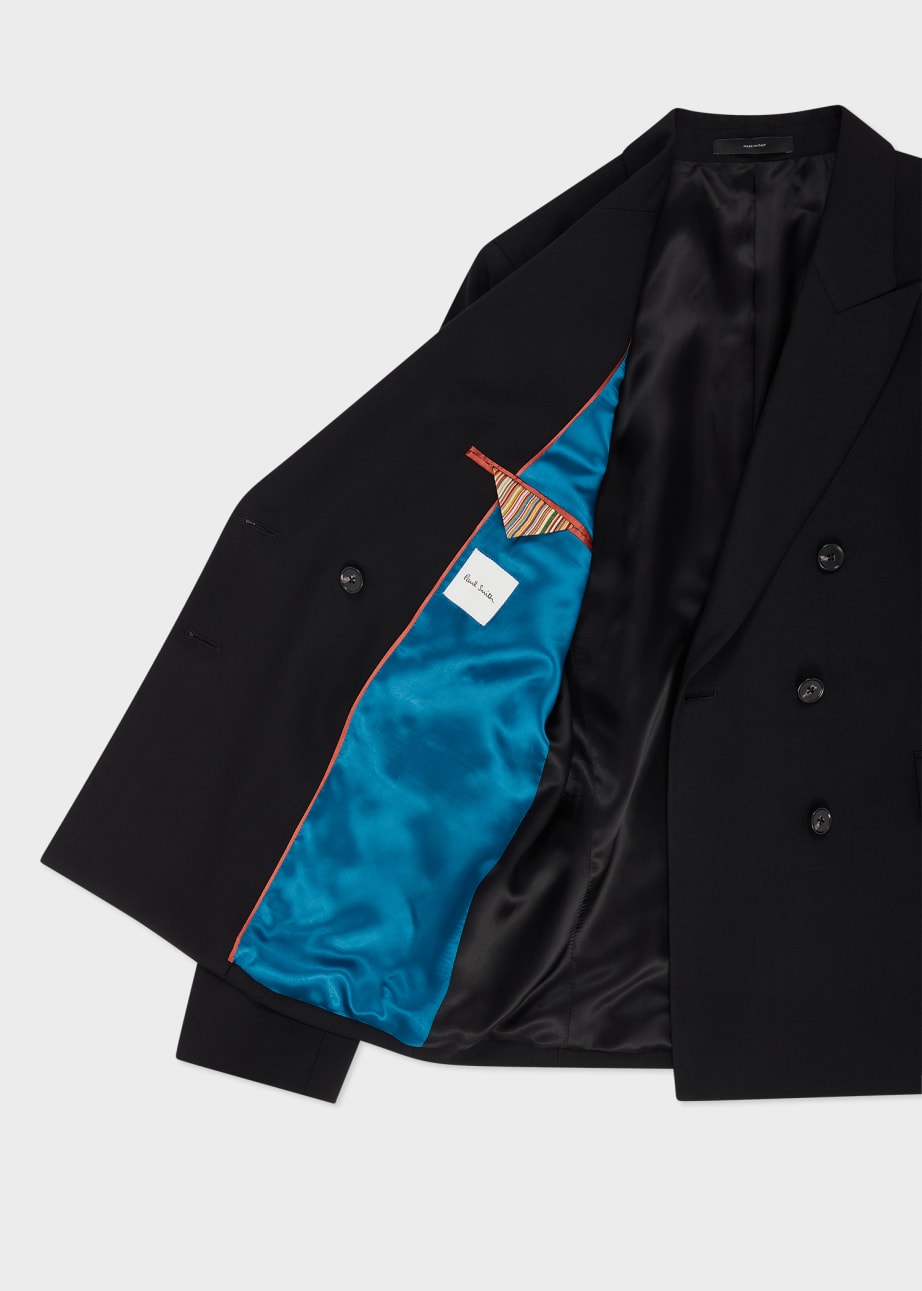 Detail View - Women's A Suit To Travel In - Black Wool Double Breasted Blazer Paul Smith