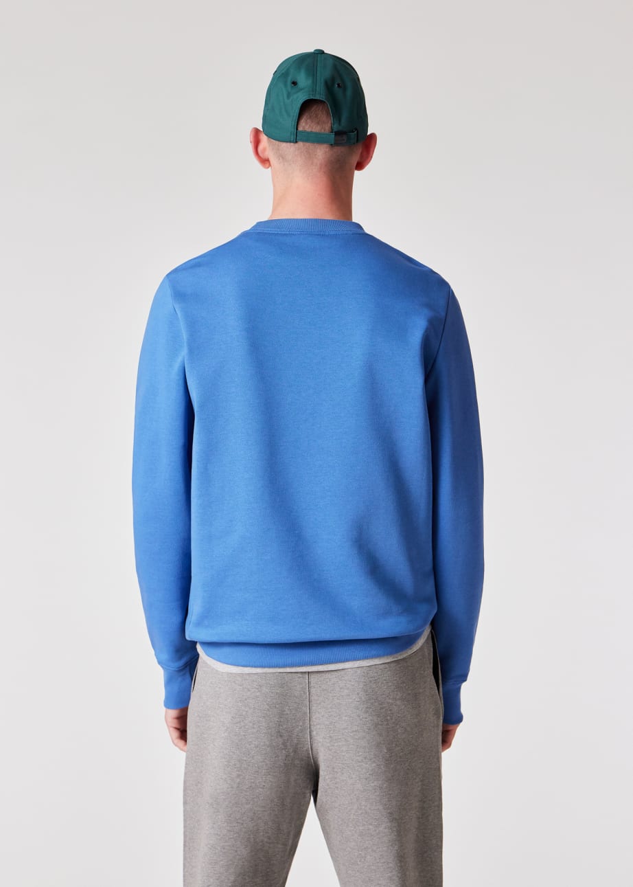 Model View - Powder Blue Zebra Logo Organic Cotton Sweatshirt Paul Smith