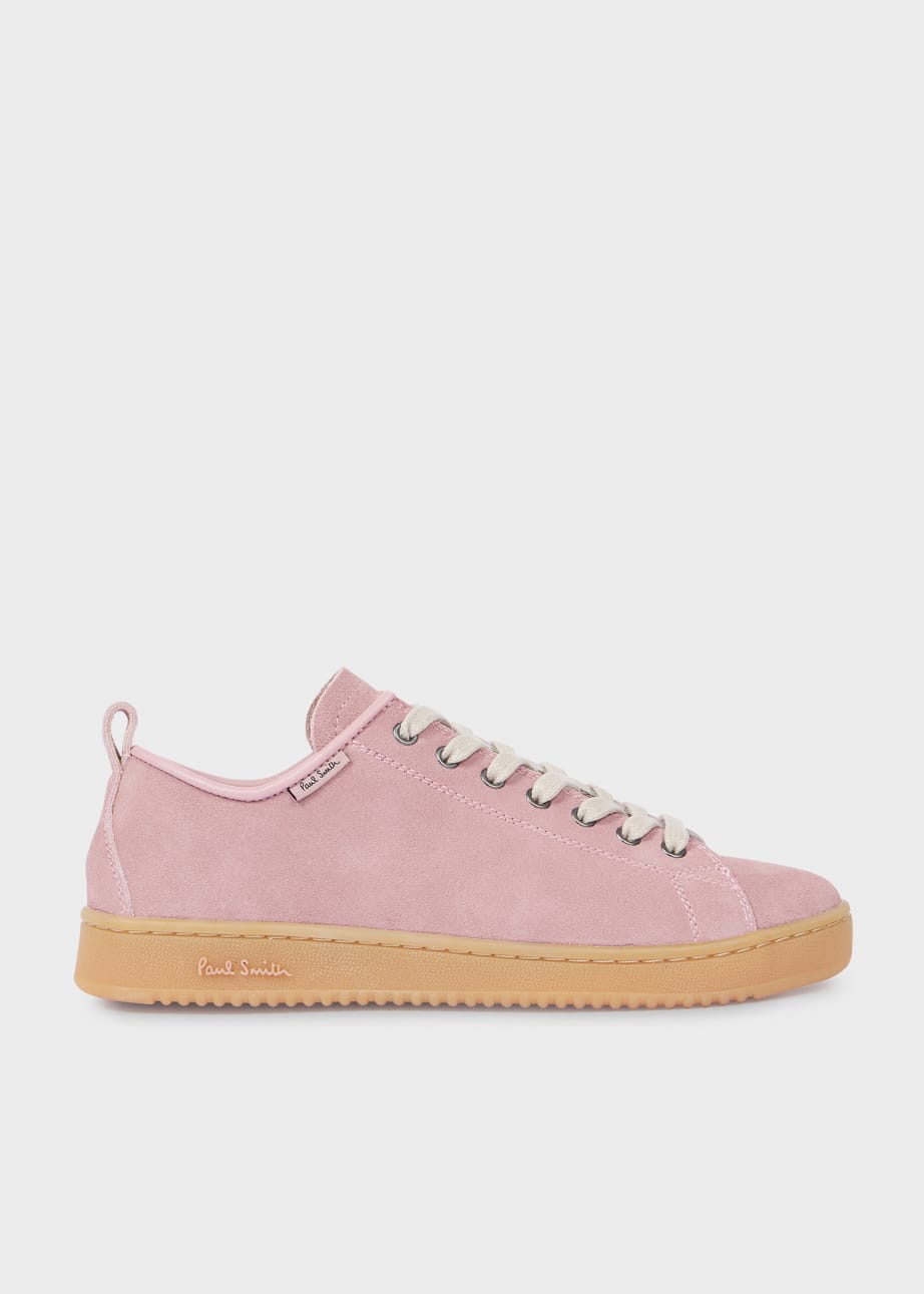 Side View - Women's Pink Suede 'Miyata' Trainers Paul Smith