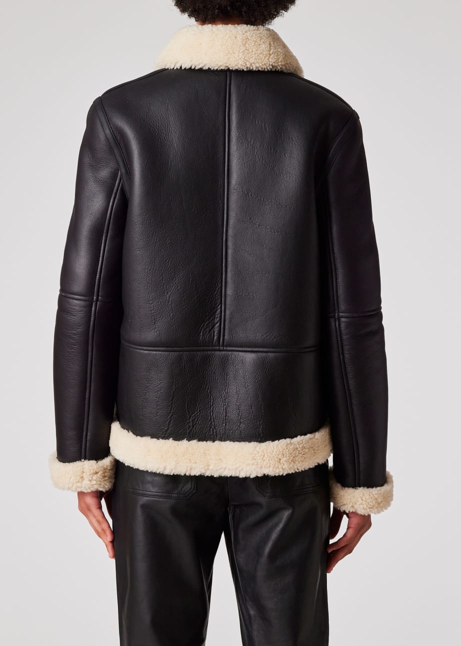 Paul Smith Women s Black Shearling Jacket Size 46