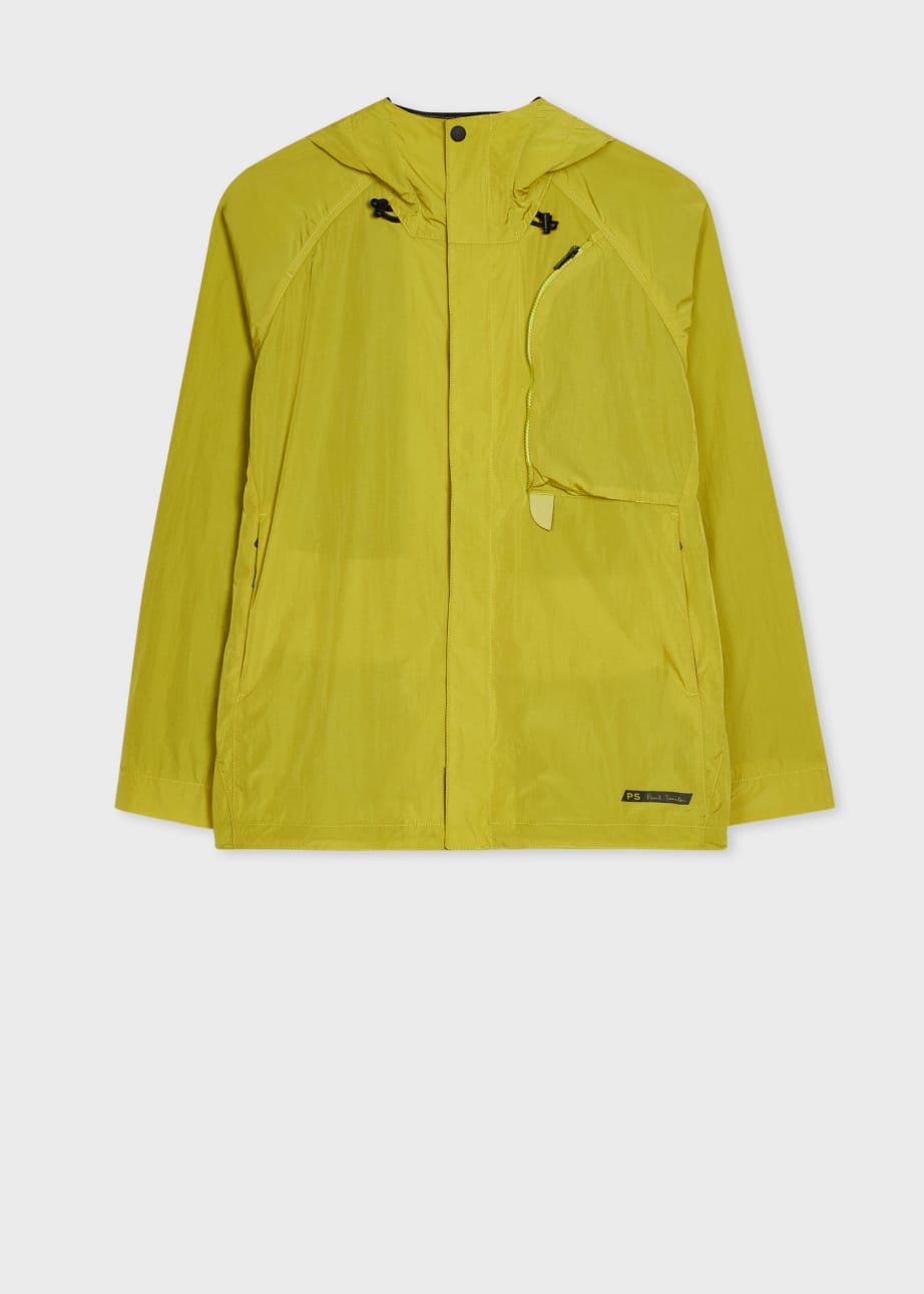 Men s Acid Yellow Recycled Nylon Hooded Jacket