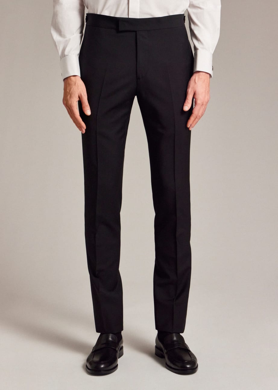 Model View - The Soho - Tailored-Fit Black Wool-Mohair Evening Suit by Paul Smith