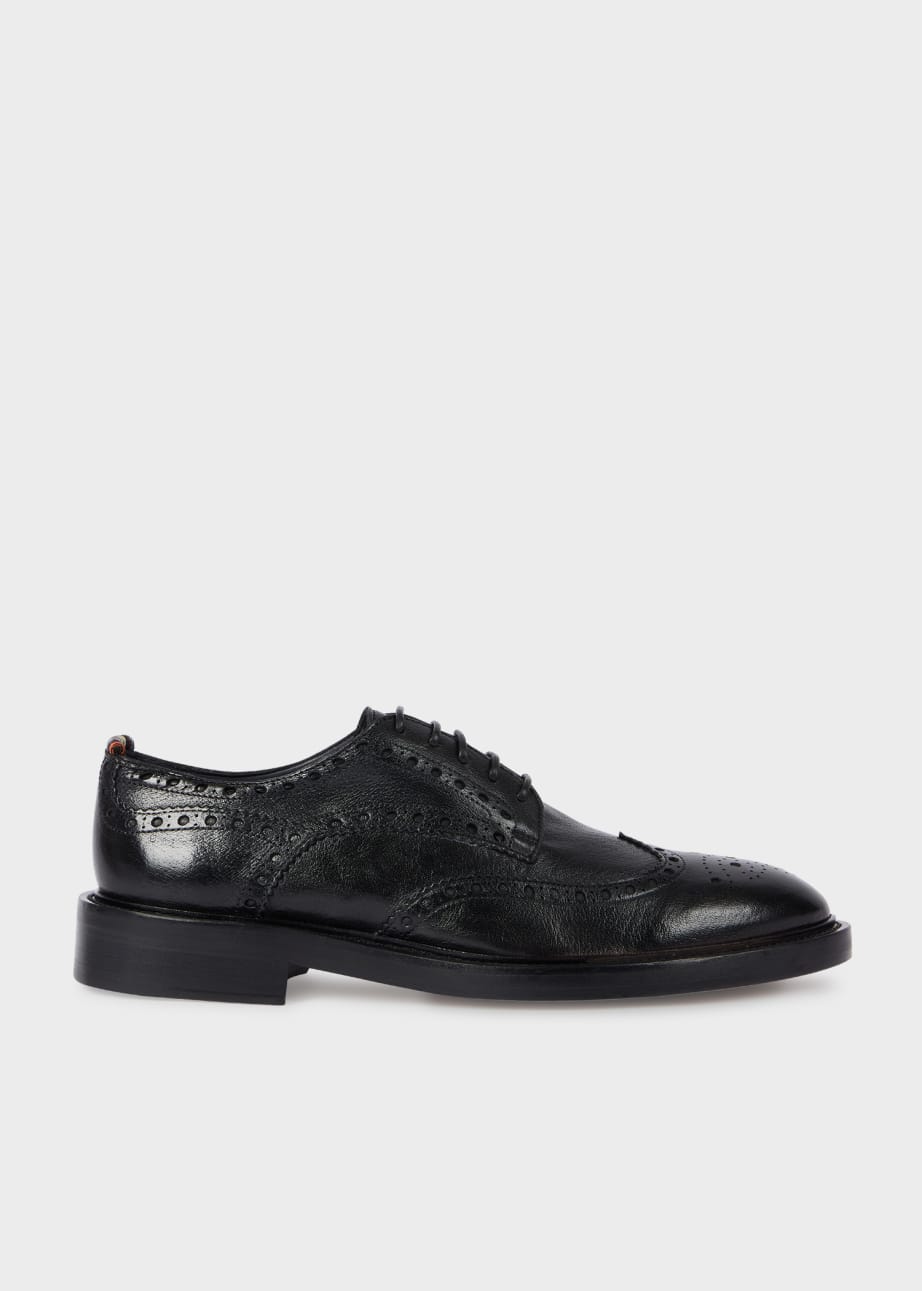 Side View- Black 'Langley' Brogues Paul Smith