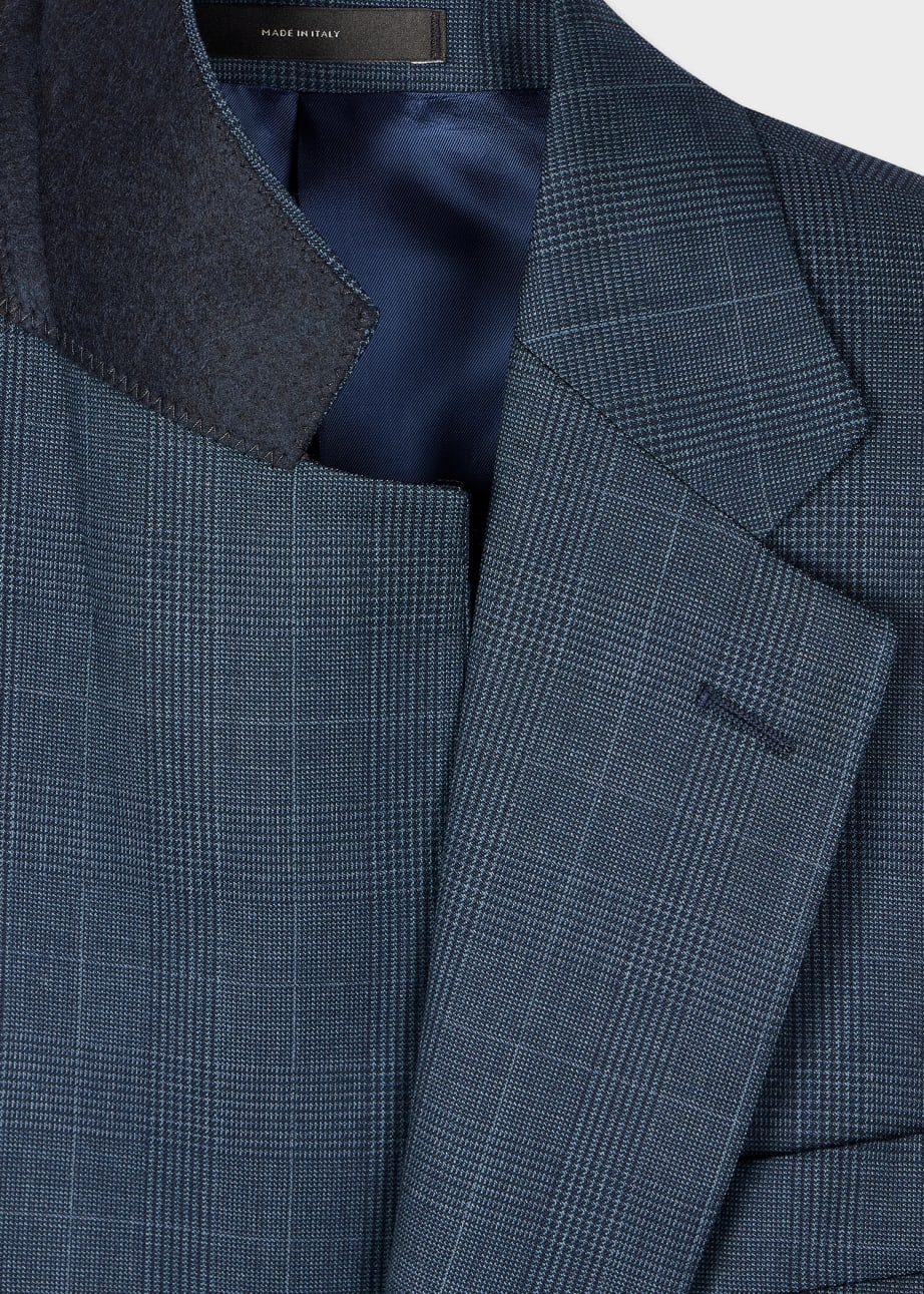 2040442 Grey-Blue Check Wool Blazer