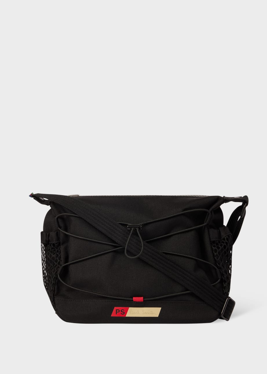 Front View - Black Nylon Utilitarian Crossbody Bag Paul Smith