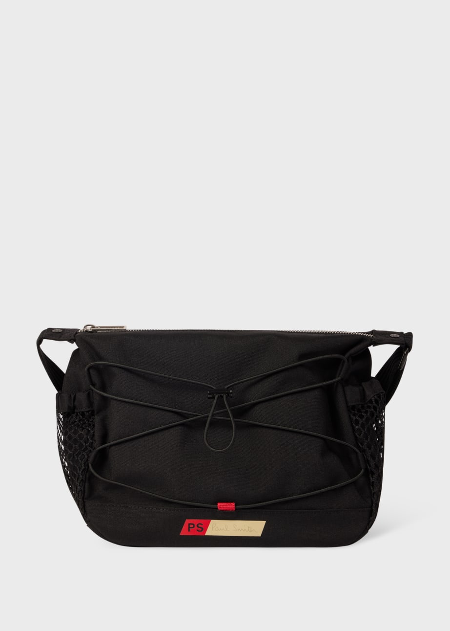 Men s Black Nylon Utilitarian Cross Body Bag